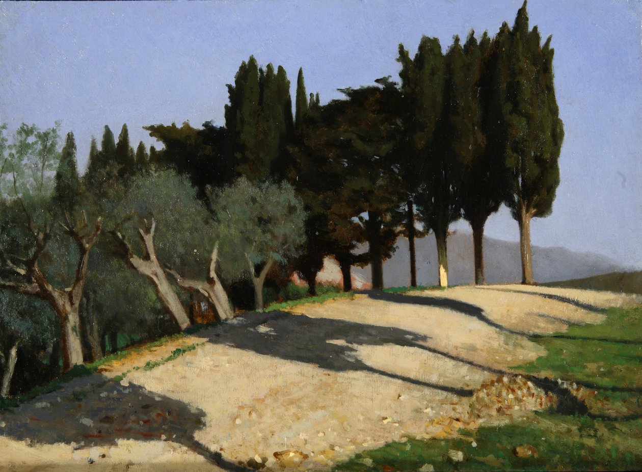 Via di campagna con cipressi da Giuseppe Abbati
