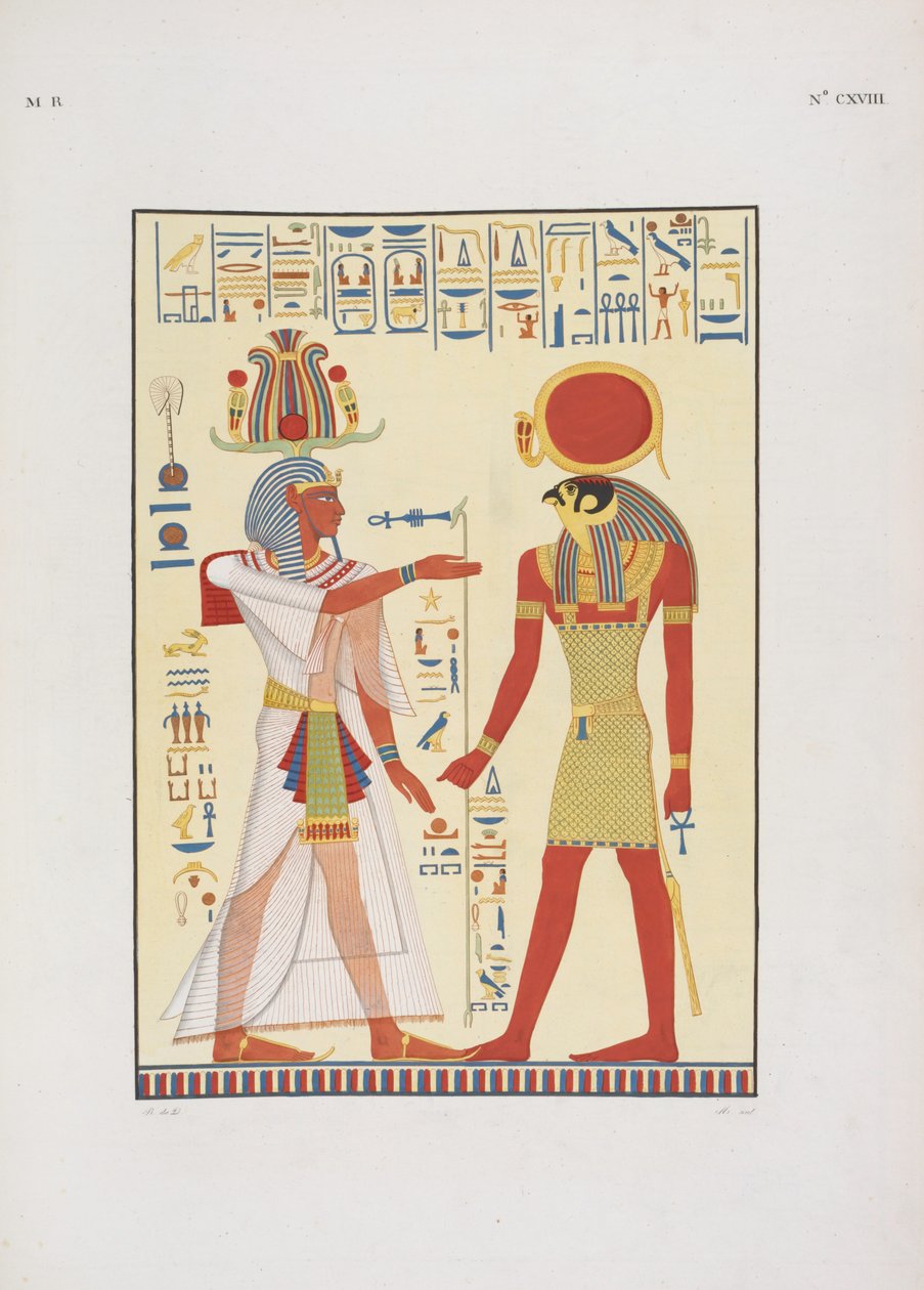 Menphtah II, successore di Ramses II, illustrazione da "I Monumenti dell