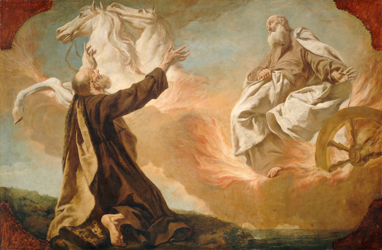 Elia Portato in Cielo su un Carro di Fuoco da Giuseppe Angeli
