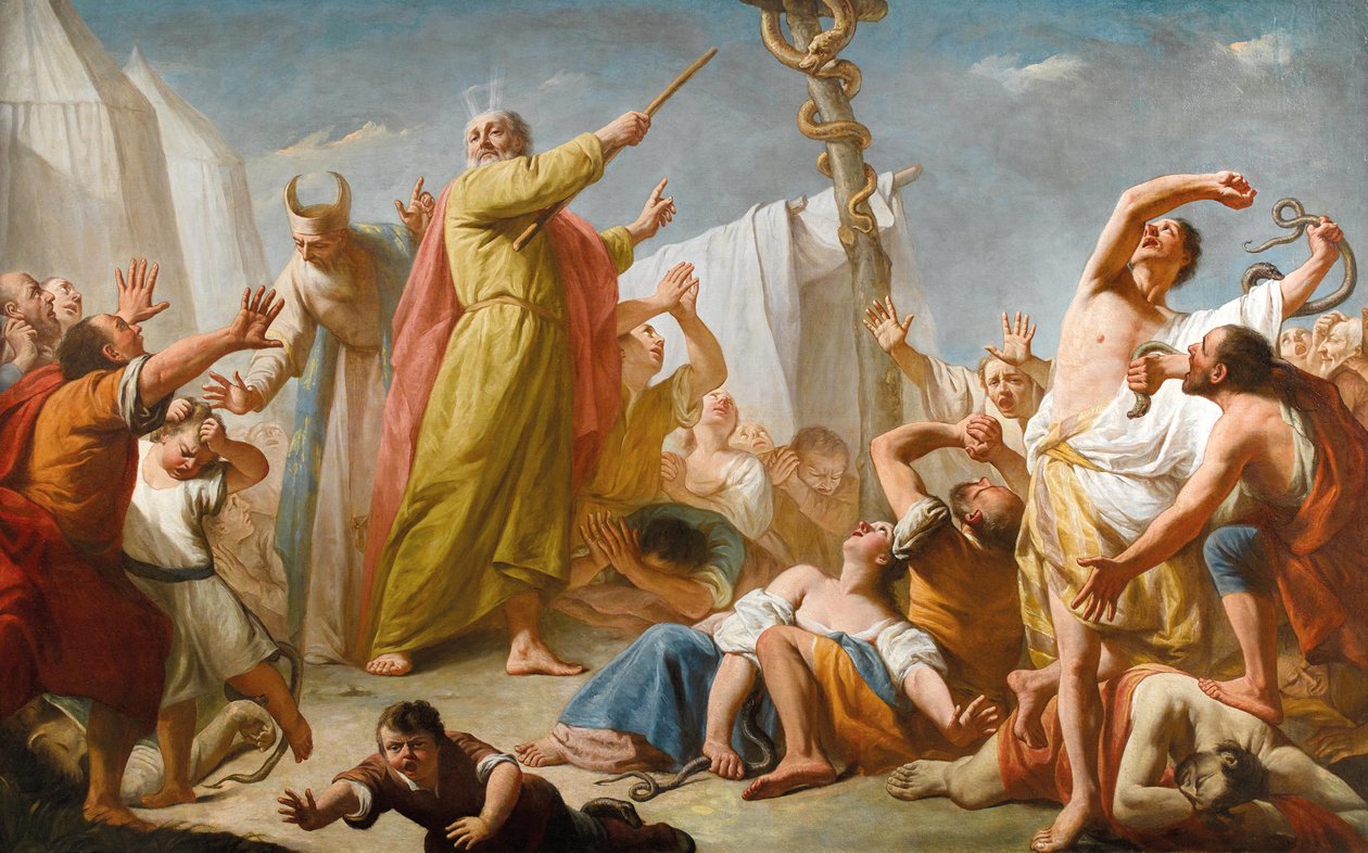 Mosè e il serpente di bronzo da Giuseppe Angeli