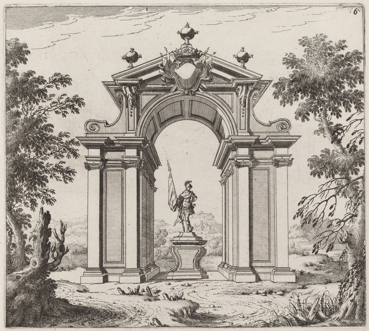 Arco di trionfo in un paesaggio da Giuseppe Antonio Landi