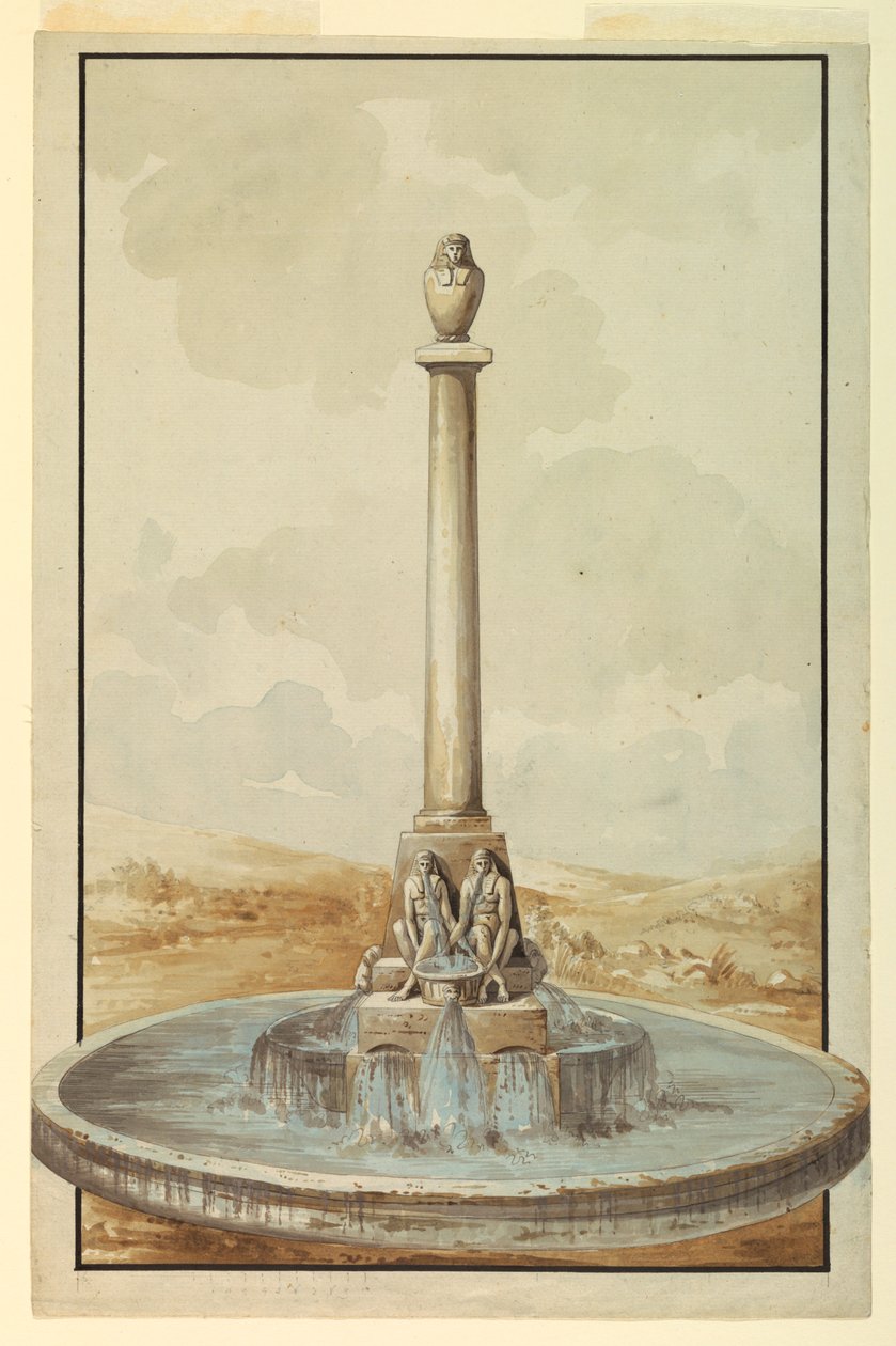 Progetto per Fontana con Vaso Canopo da Giuseppe Barberi