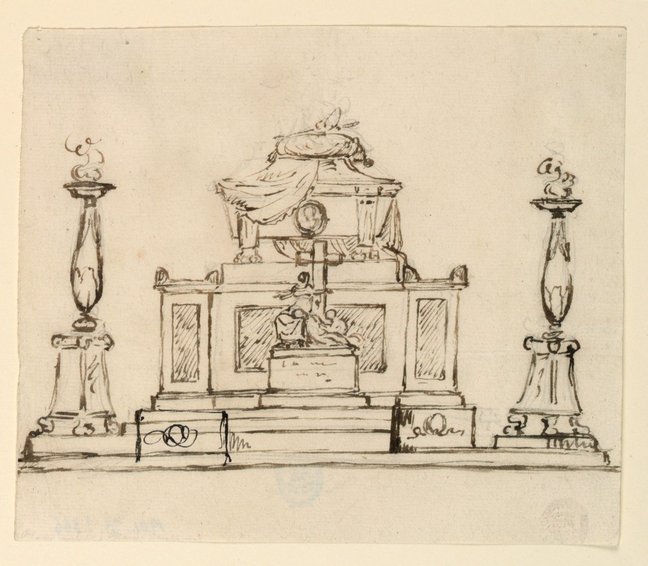 Elevazione di un monumento sepolcrale da Giuseppe Barberi