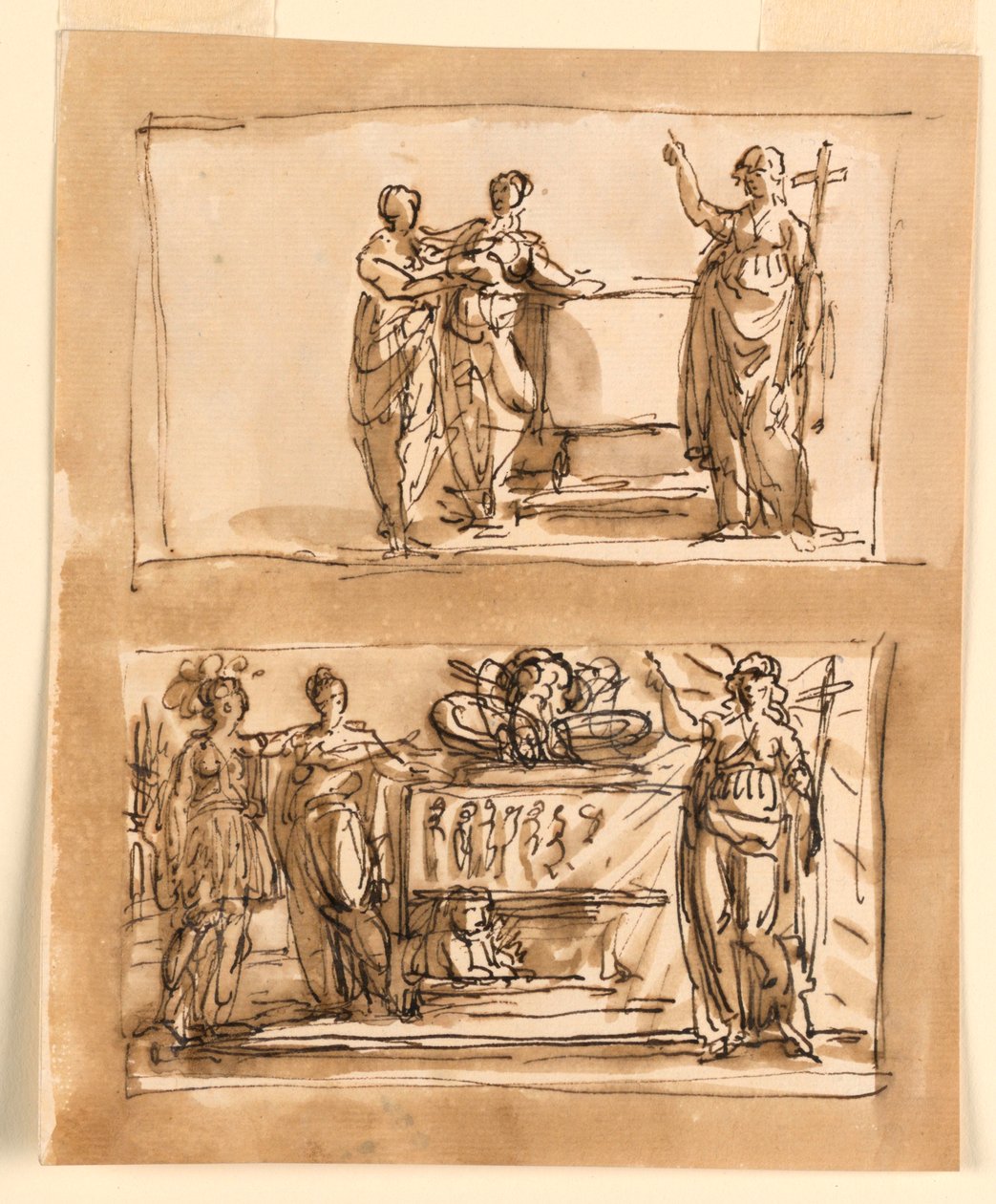 Sarcofago e Figure Allegoriche da Giuseppe Barberi
