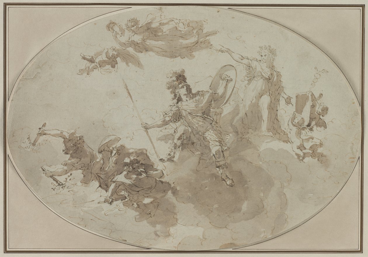 Studio del soffitto: Allegoria della pace e della guerra da Giuseppe Bernardino Bison