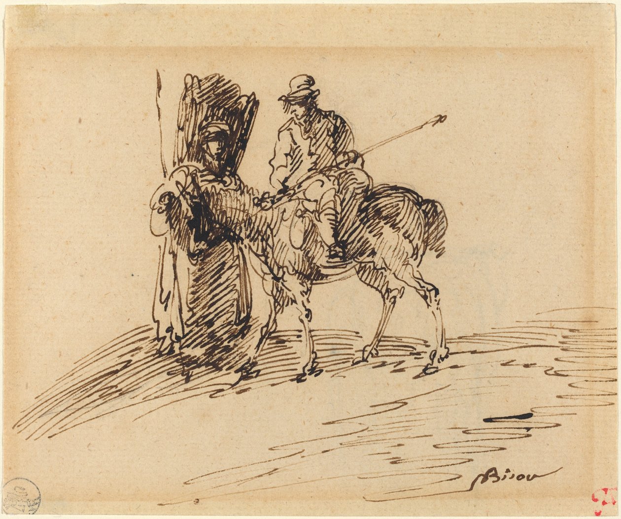 Cavaliere con contadino da Giuseppe Bernardino Bison