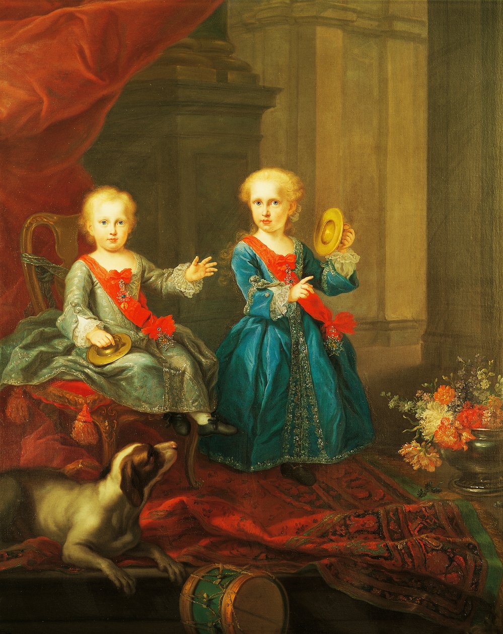 Figlie di Carlo III di Borbone, re di Napoli e delle Due Sicilie e Maria Amelia di Sassonia, regina delle Due Sicilie da Giuseppe Bonito