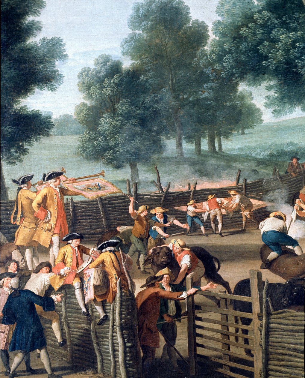 Marchiatura del bestiame vicino a Roma. Il pubblico degli aristocratici, dettaglio da Giuseppe Bottani