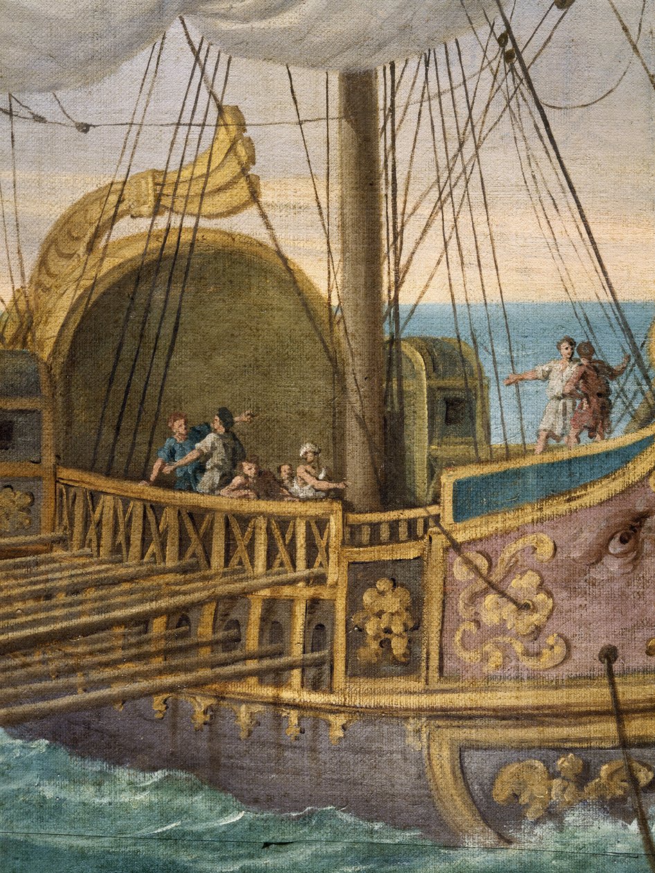 Santa Paola (Santa Paola Romana, 347-406,) parte per la Terra Santa (dettaglio) da Giuseppe Bottani