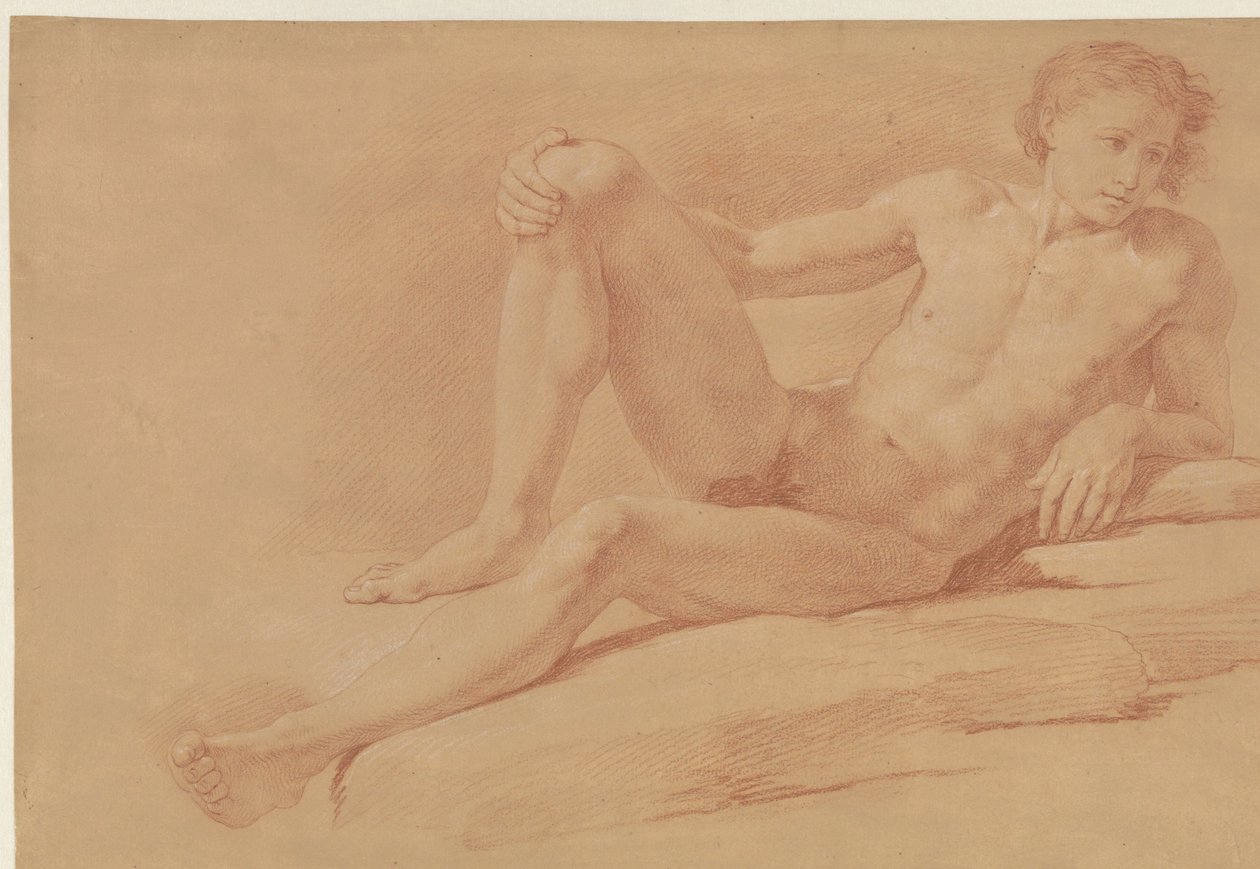 Studio di un ragazzo mezzo sdraiato, mezzo seduto da Giuseppe Bottani