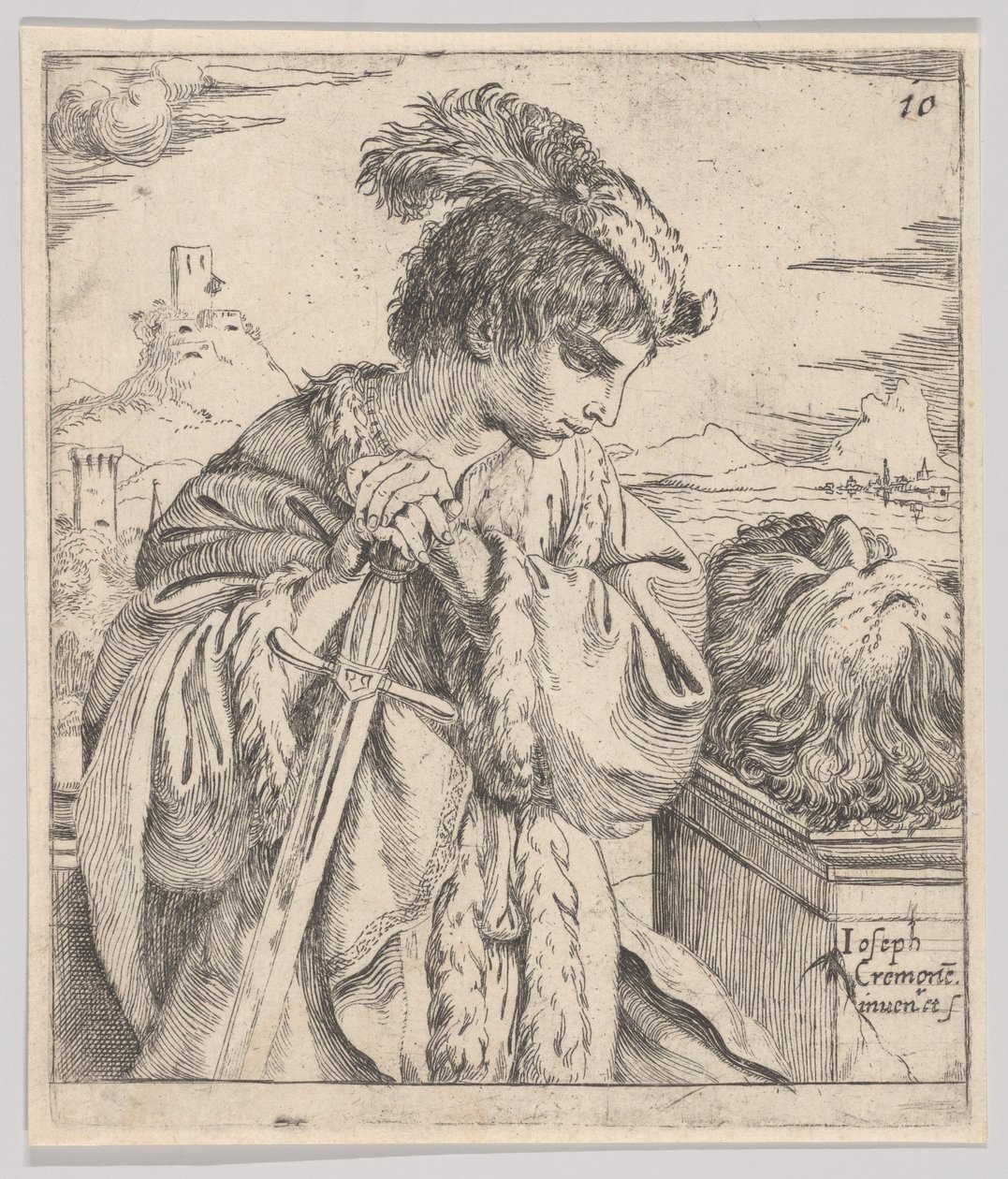 Davide che guarda la testa di Golia da Giuseppe Caletti