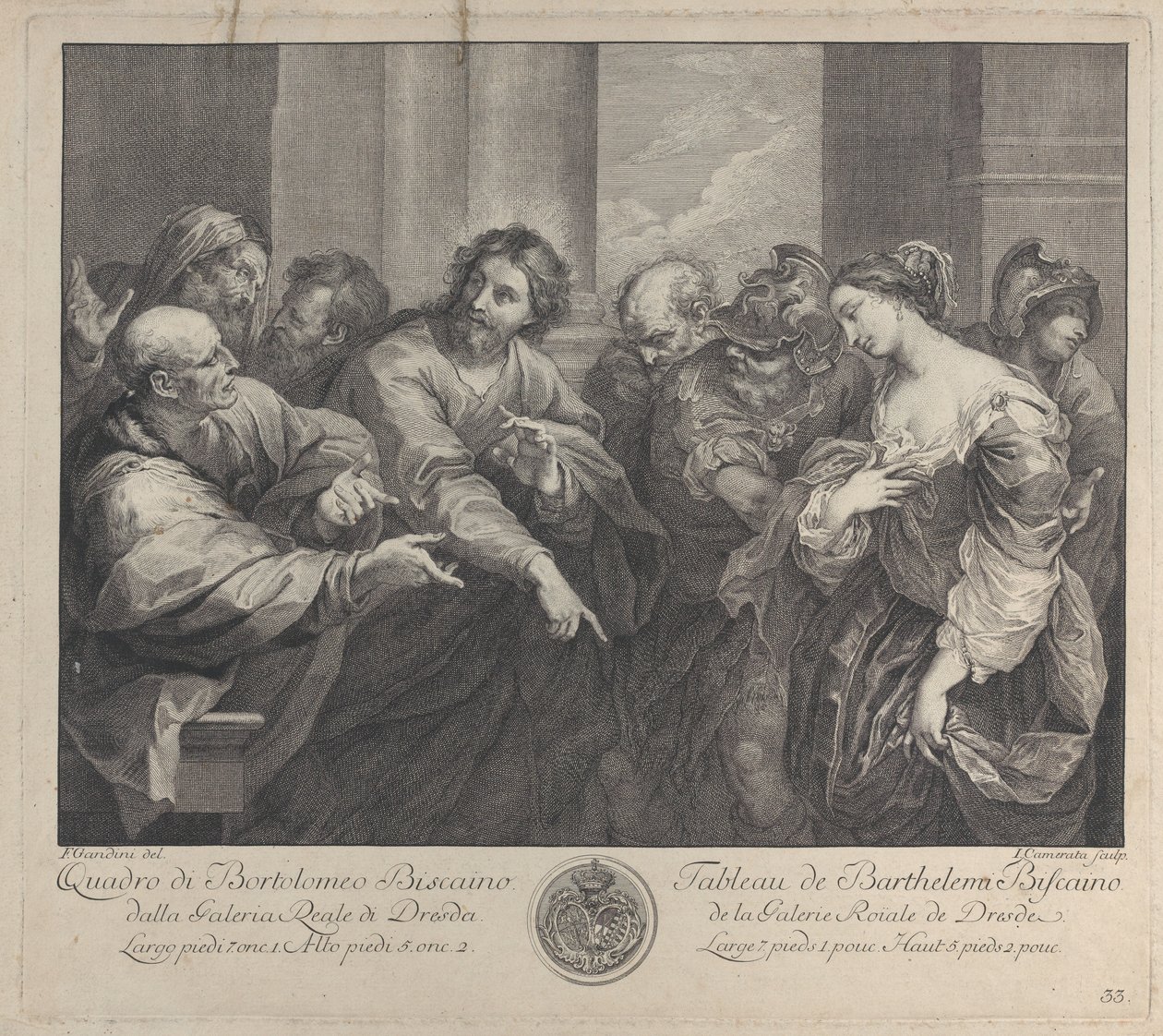 Cristo e la donna sorpresa in adulterio, 1750-57 da Giuseppe Camerata