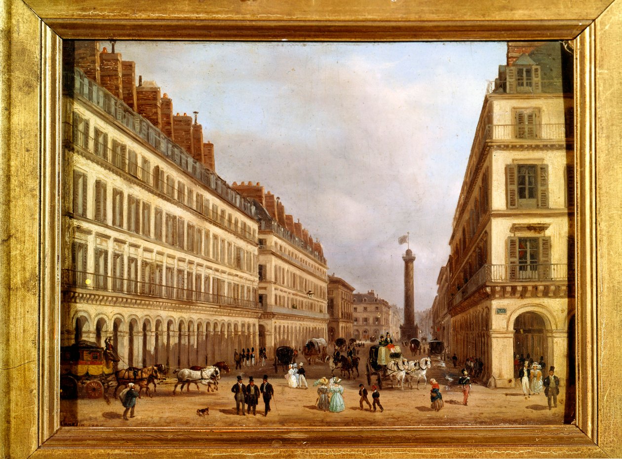 La rue Castiglione in Paris in 1829 (painting) da Giuseppe Canella