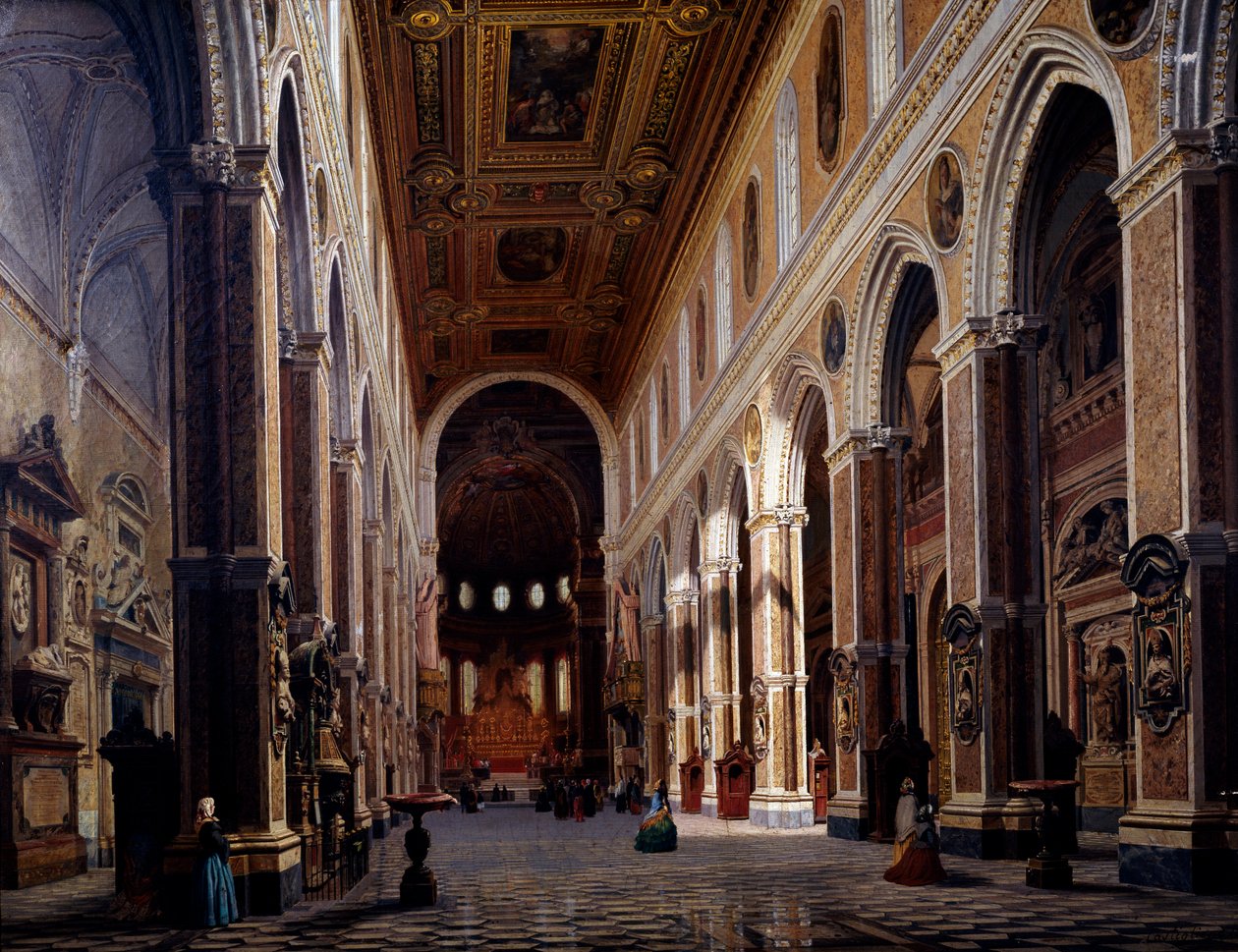 Interno del Duomo di Napoli da Giuseppe Castiglione