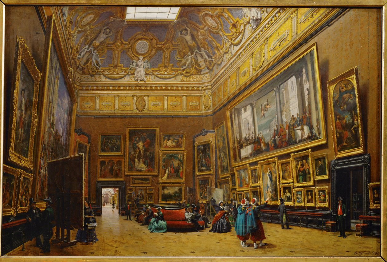 Il Salon Carre del Museo del Louvre ... da Giuseppe Castiglione
