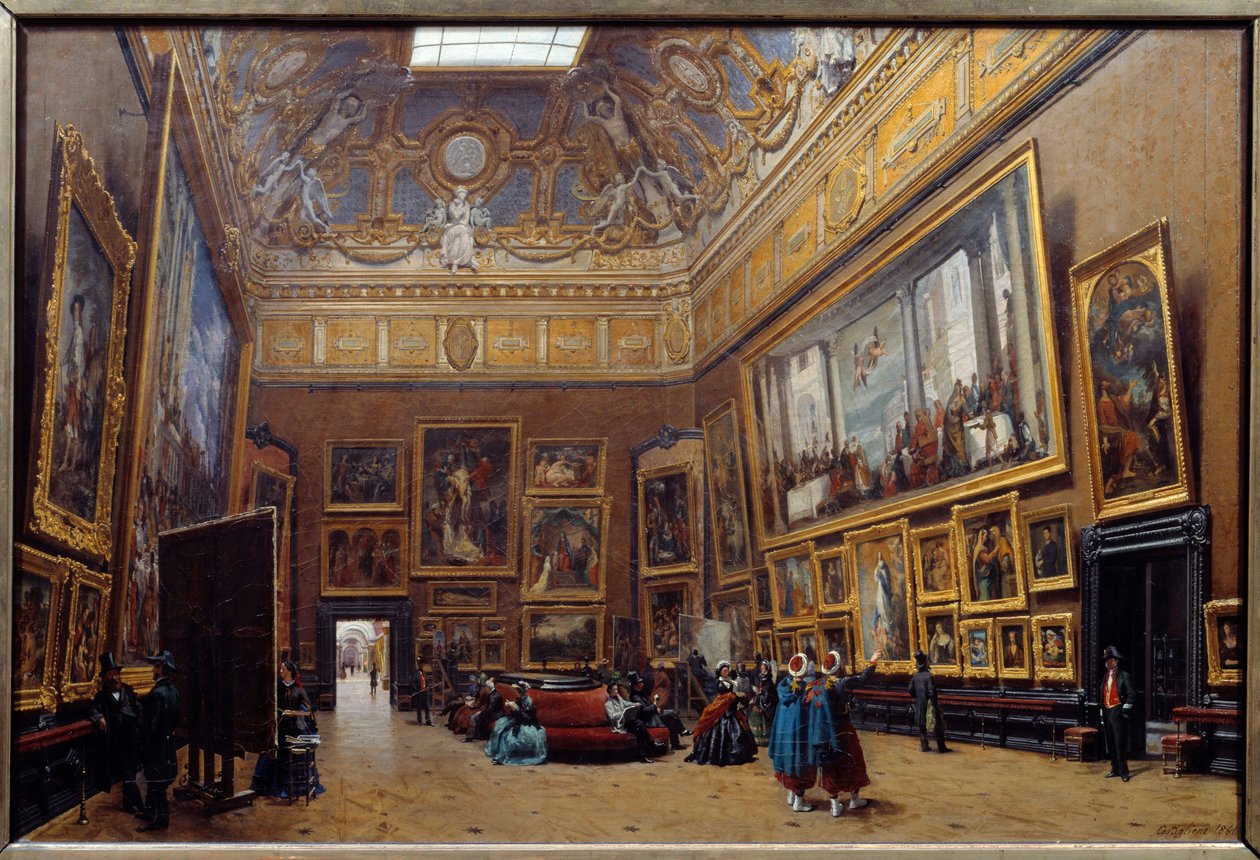 Veduta della Piazza del Salone del Museo del Louvre da Giuseppe Castiglione