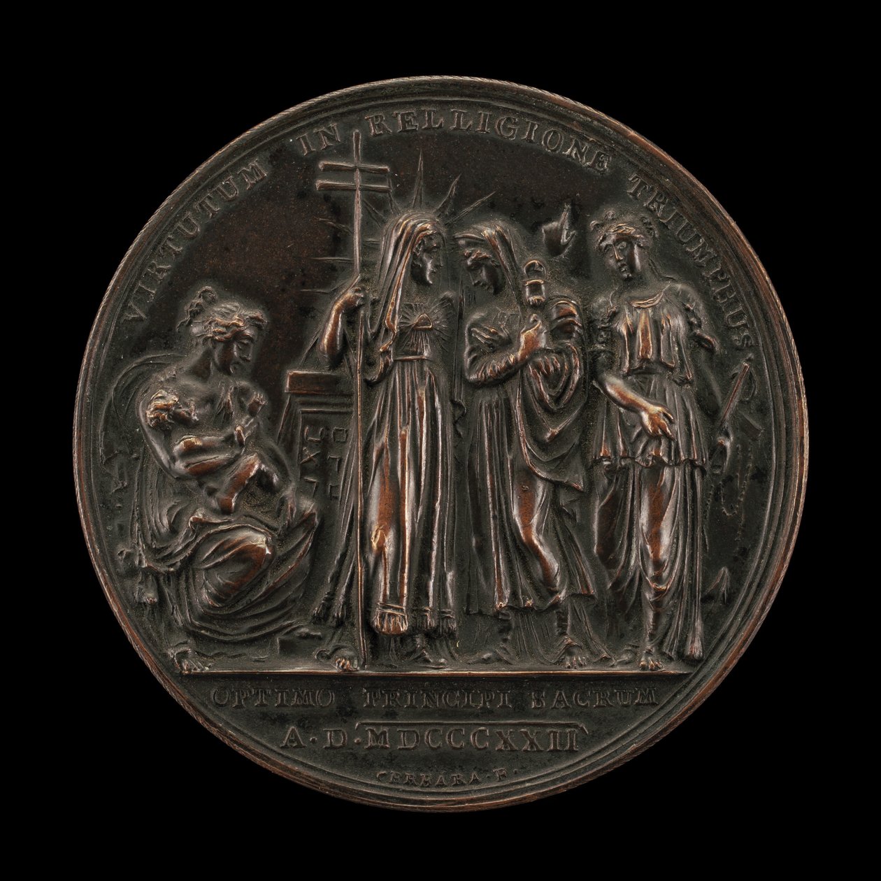 Allegoria del trionfo della religione [retro], 1822-1823 da Giuseppe Cerbara