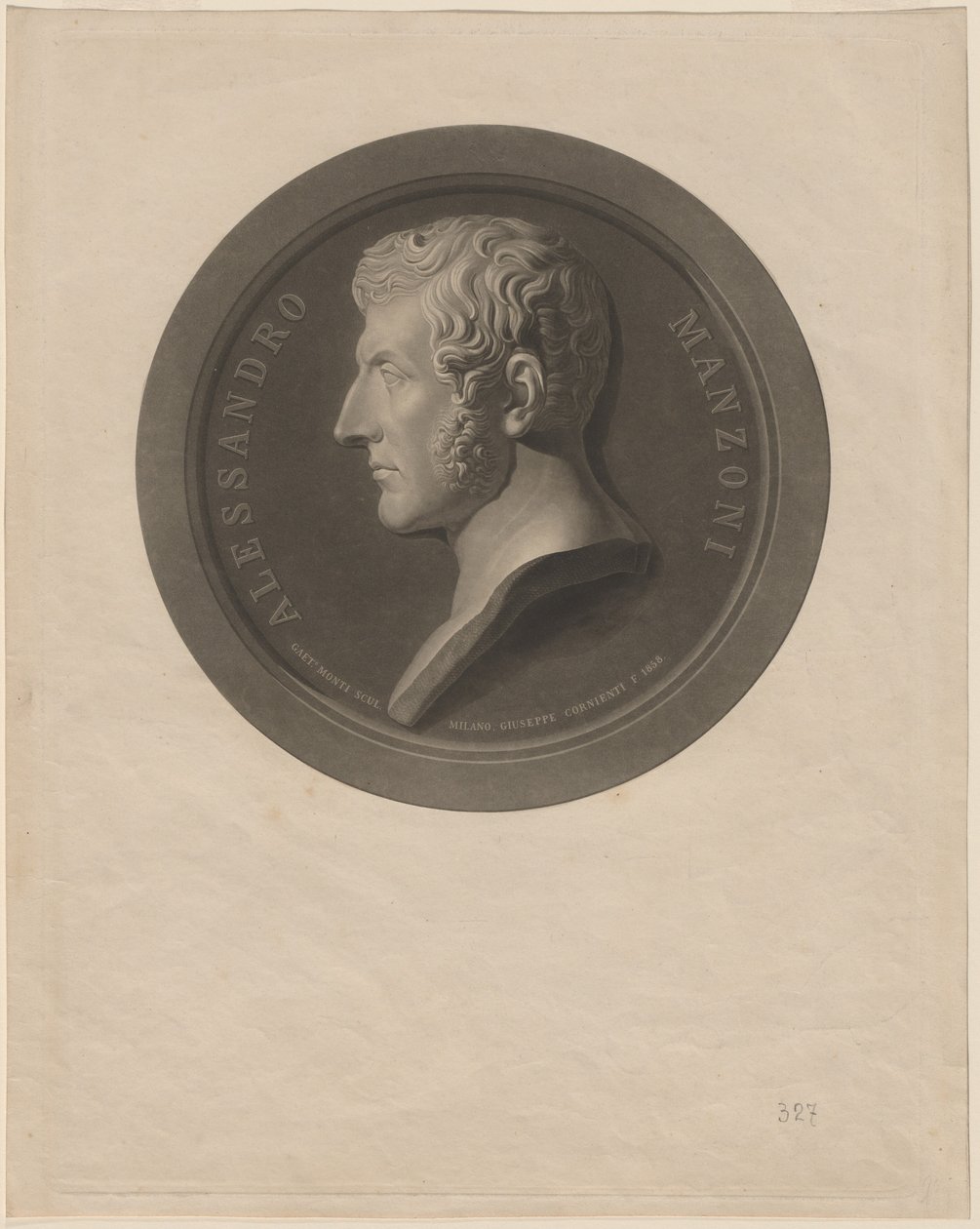 Alessandro Manzoni da Giuseppe Cornienti, after Gaetano Monti