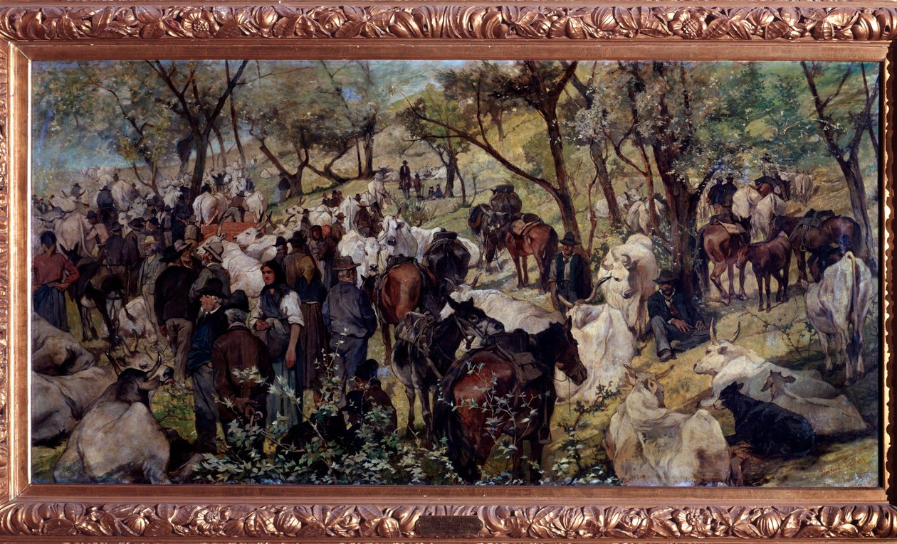 Il mercato a San Godenzo, Toscana da Giuseppe Fattori