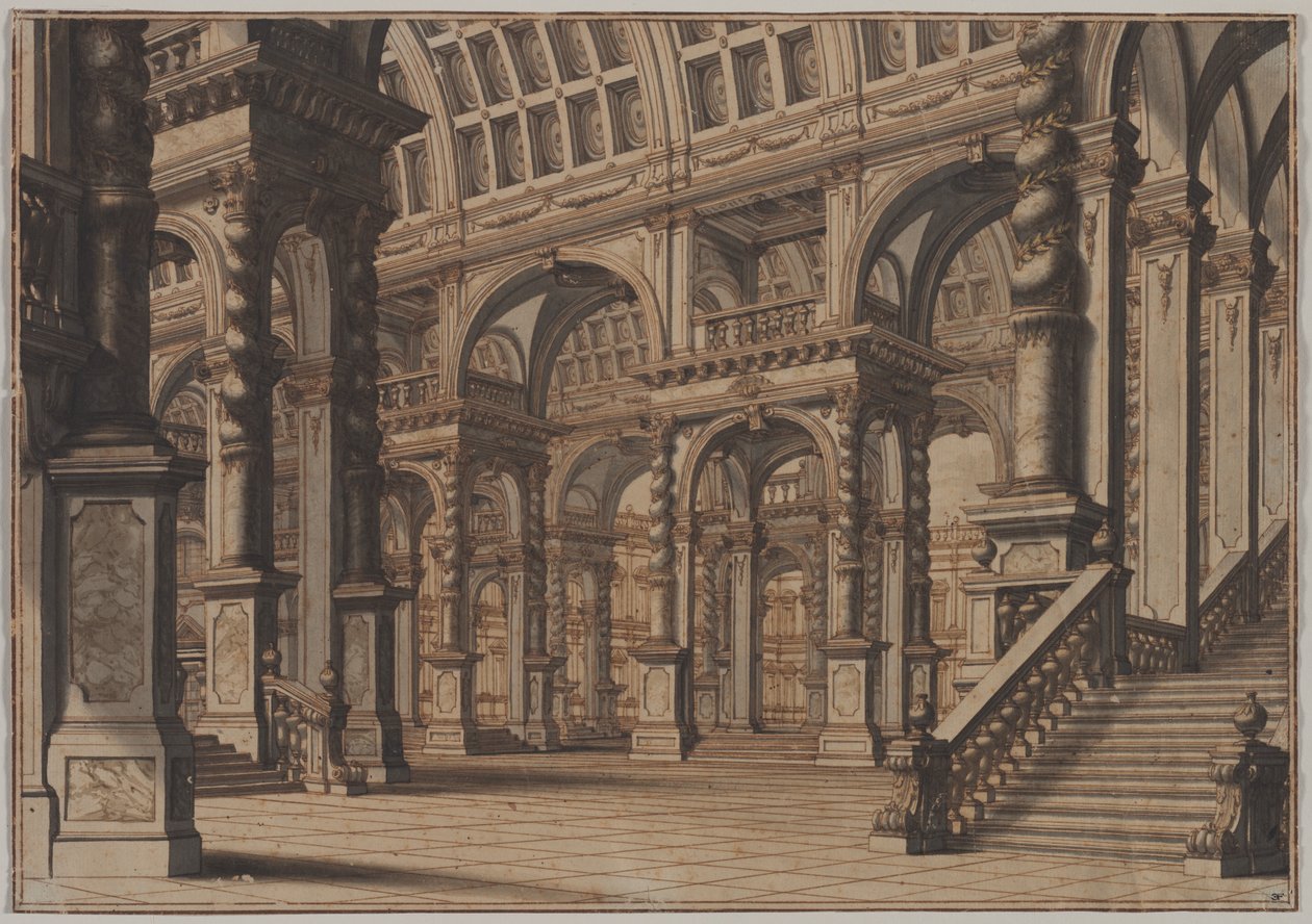 Sala Monumentale con Scala da Giuseppe Galli Bibiena