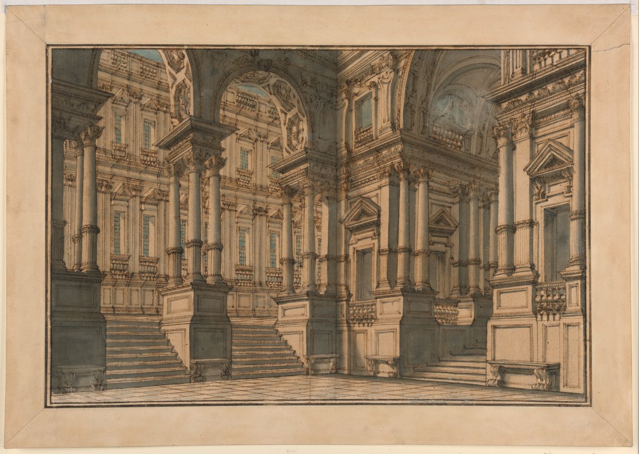 Scenografia: interno di un palazzo da Giuseppe Galli Bibiena
