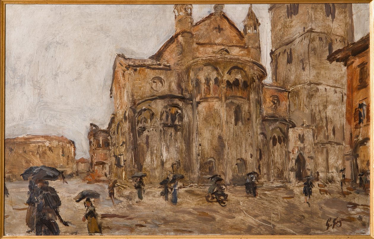 Piazza Grande sotto la pioggia da Giuseppe Graziosi