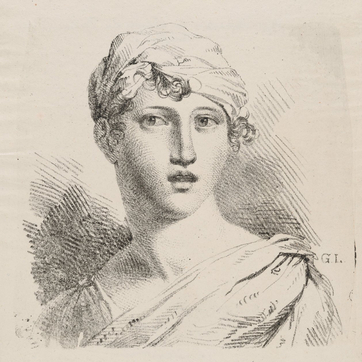 Busto di una giovane donna con il turbante da Giuseppe Longhi
