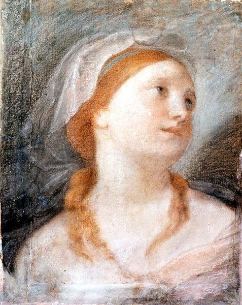 Studio della testa di una giovane donna con capelli rossi da Giuseppe Maria (circle of) Crespi
