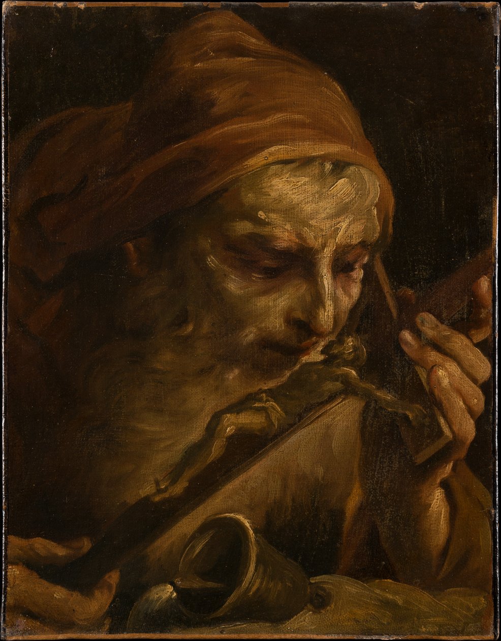 Antonio abate bacia il crocifisso da Giuseppe Maria Crespi