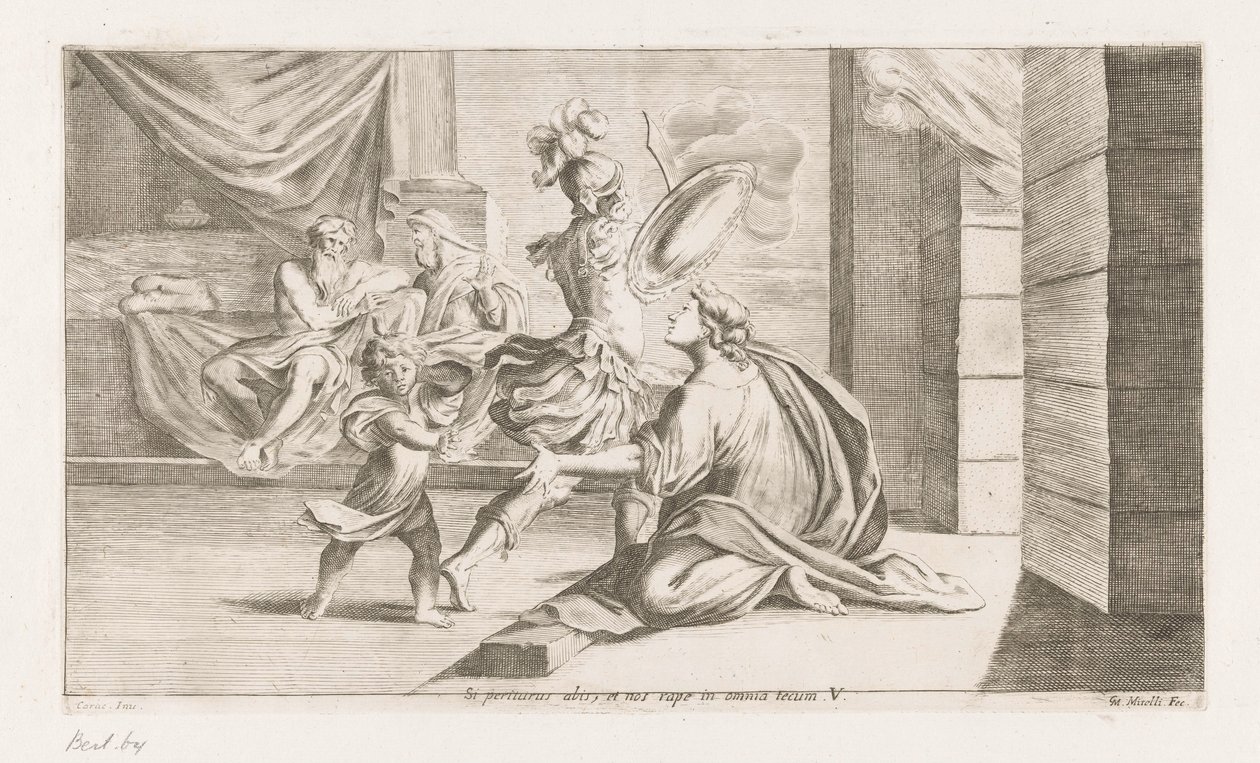 Enea parte per la battaglia da Giuseppe Maria Mitelli
