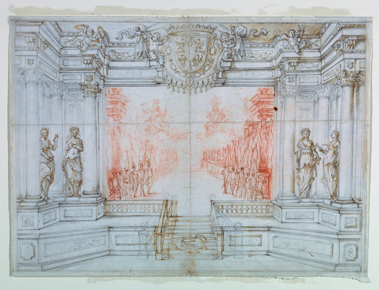 Disegno, scenografia: Balletto Cele, 1674 da Giuseppe Maria Mitelli