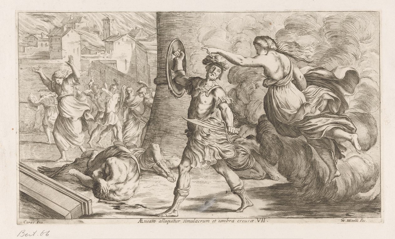 Spirito di Creusa appare ad Enea da Giuseppe Maria Mitelli