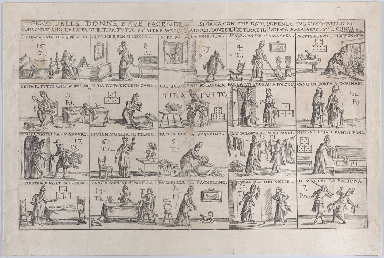 Gioco delle donne e le loro faccende da Giuseppe Maria Mitelli