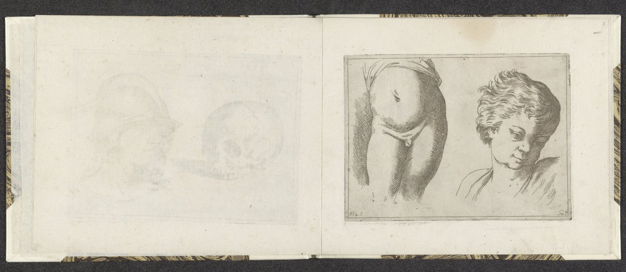 Corpo nudo e testa di un bambino da Giuseppe Maria Mitelli