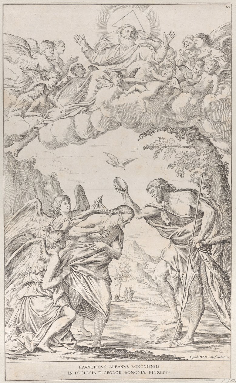 Tavola 8: il battesimo di Cristo da Giuseppe Maria Mitelli