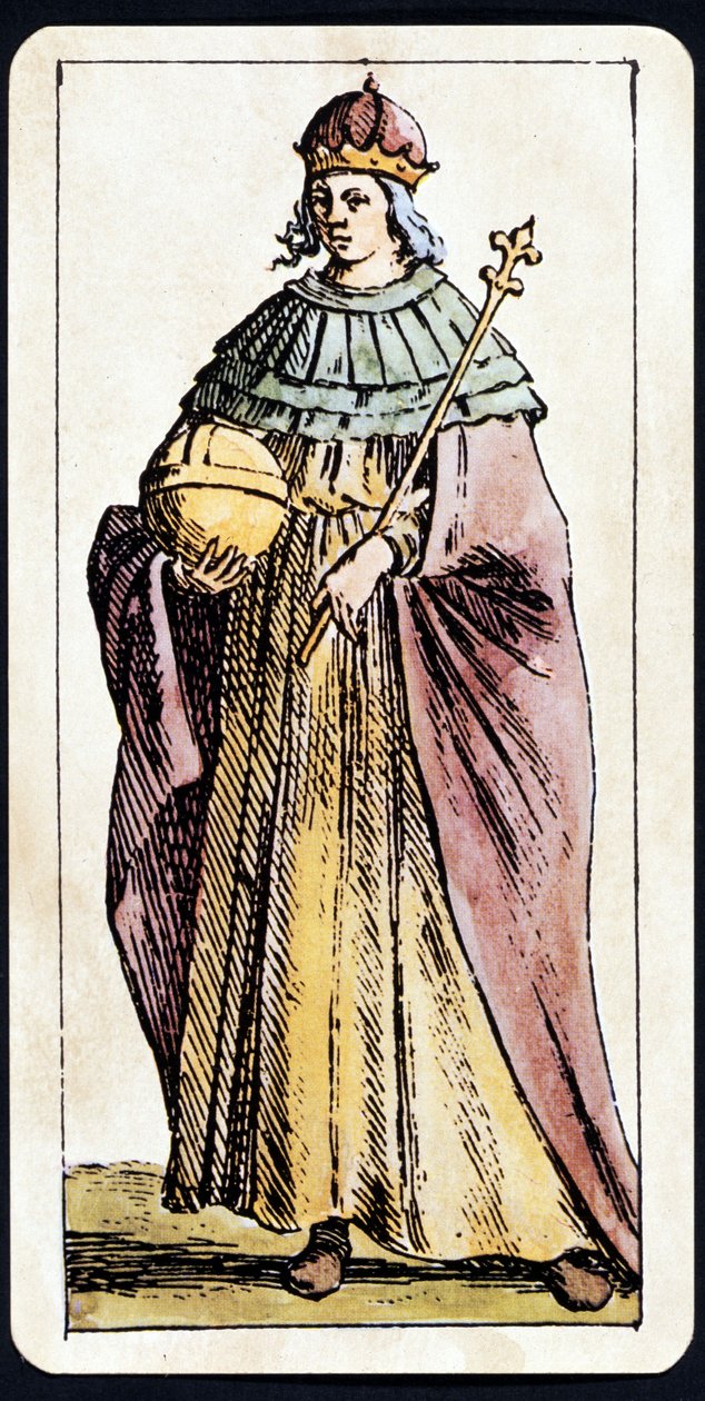 La Papessa Giovanna raffigurata su un gioco di Tarocchi, manoscritto di C.M. Mitelli da Giuseppe Maria Mitelli