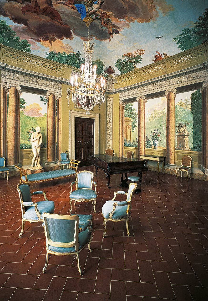 Affreschi dipinti nel 1777-1778 da Giuseppe Maria Terreni nella Sala delle Quattro Stagioni, Villa del Poggio Imperiale, Firenze, Italia da Giuseppe Maria Terreni