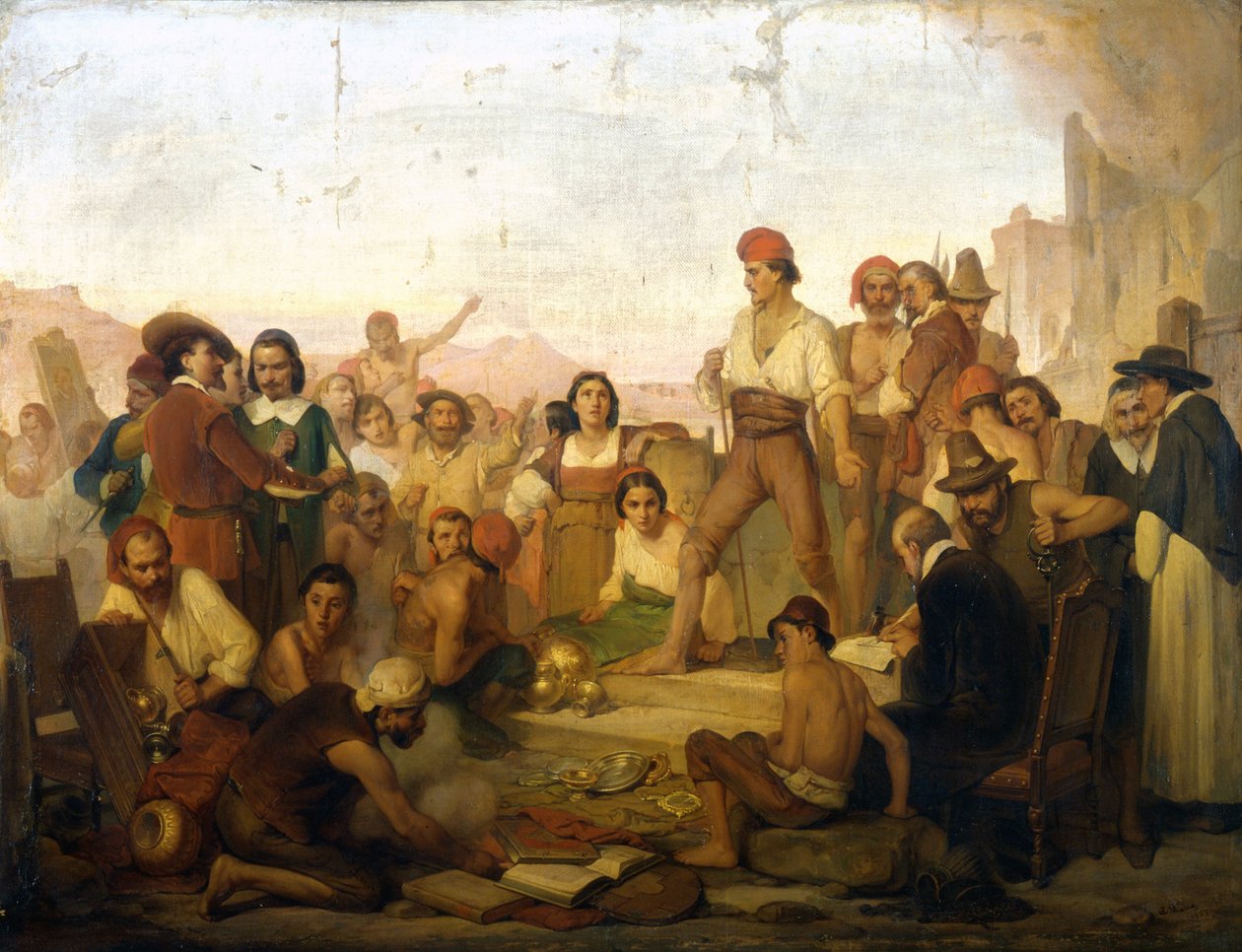 La rivolta del pescatore napoletano Tommaso Aniello, detto Masaniello (1622-1647) a Napoli nel 1647 da Giuseppe Mazza