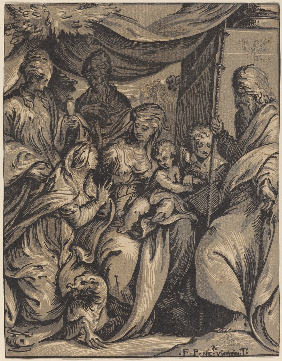 La Vergine e il Bambino con i Santi da Giuseppe Nicolo Vicentino, after Camillo Boccaccino
