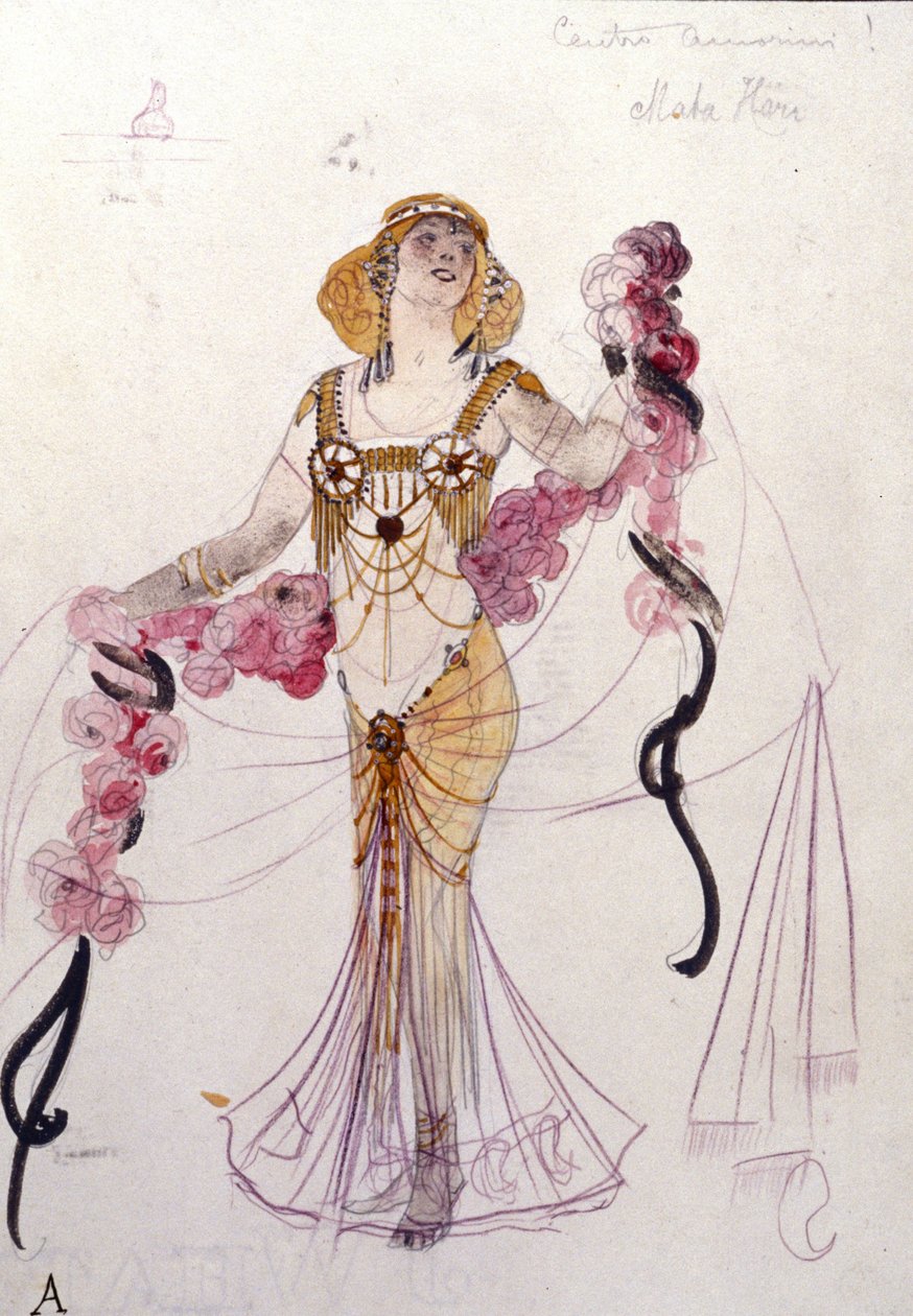 Costume di Mata Hari disegnato da Giuseppe Palanti nel 1912 per il ballo 