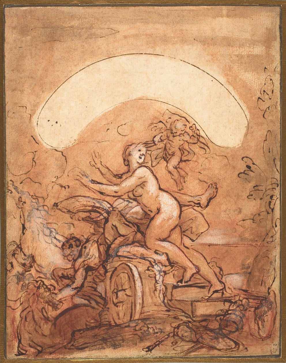 Tentativo di Aurora con il tempo interrotto, 1700 circa (gouache su carta) da Giuseppe Passeri