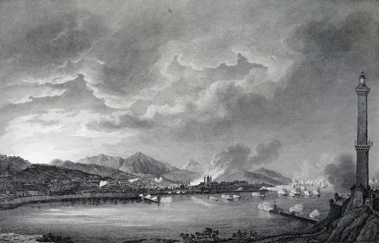 Genova bombardata dalla flotta inglese, 25 maggio 1800 da Giuseppe Pietro Bagetti