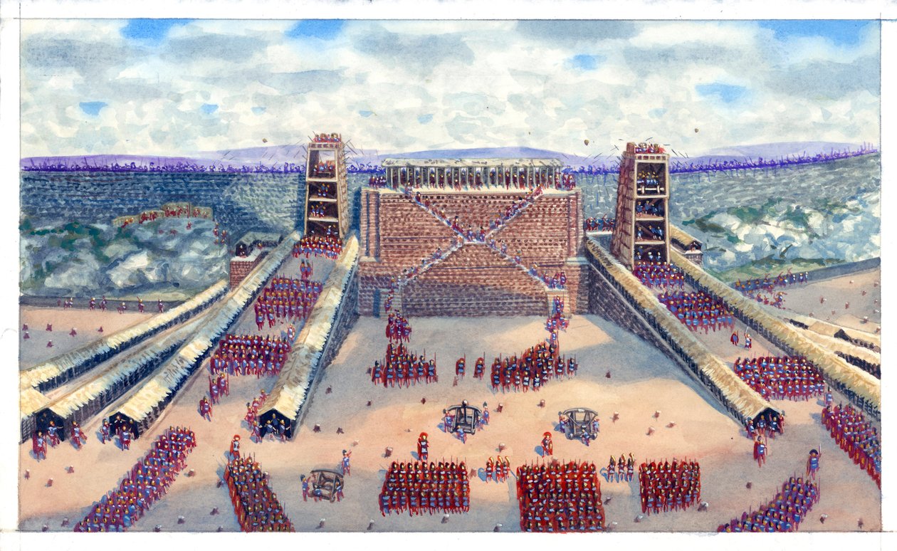 Battaglia di Avarico da parte delle legioni romane durante le guerre galliche da Giuseppe Rava