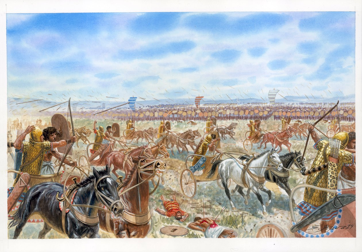 Battaglia di Megiddo tra egiziani e siro-cananei da Giuseppe Rava