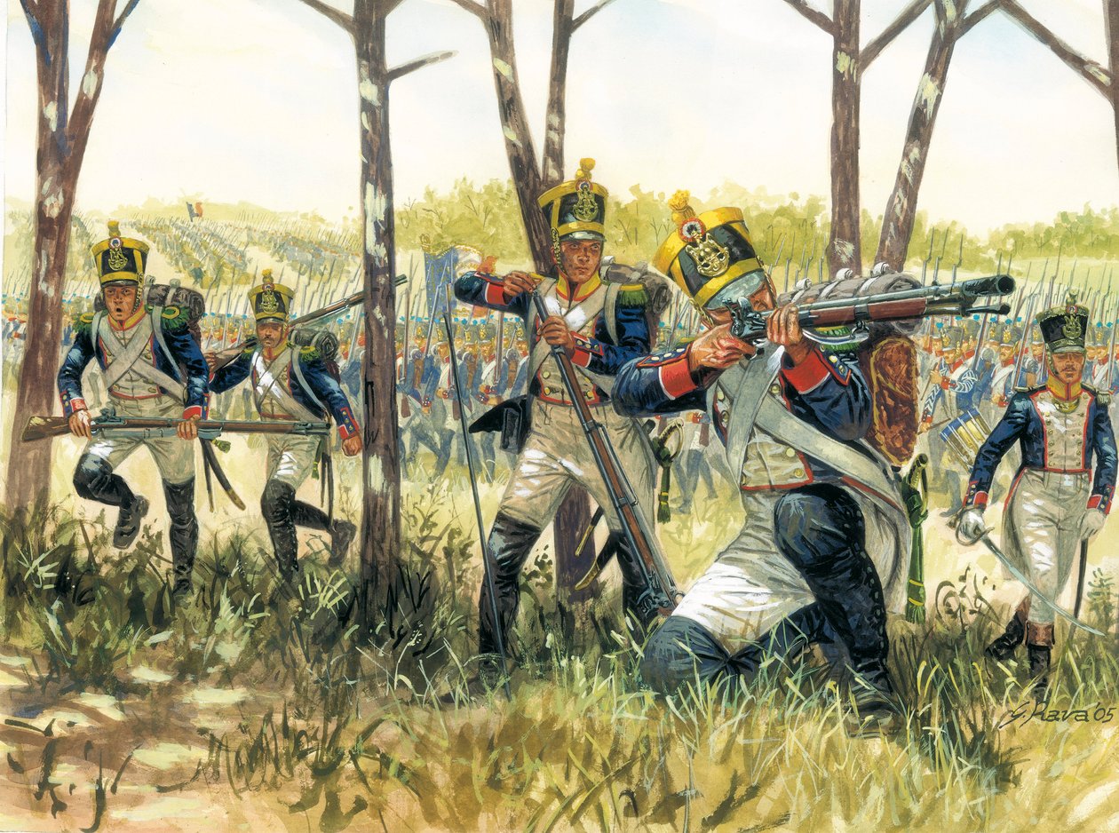 Prima Impero: voltigeurs di fanteria francese da Giuseppe Rava