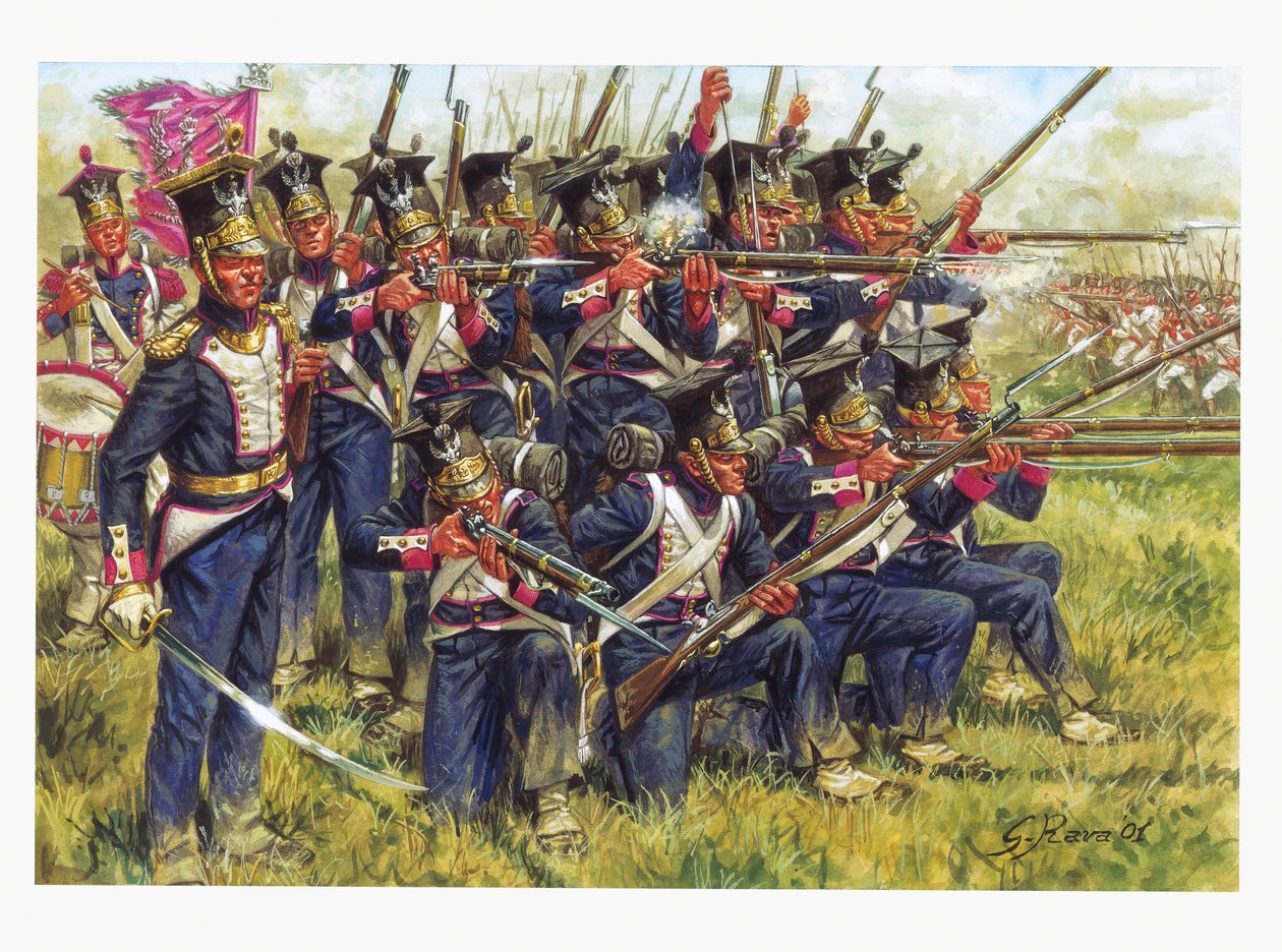 Prima Impero, campagna tedesca: fanteria polacca alla battaglia di Lipsia nell