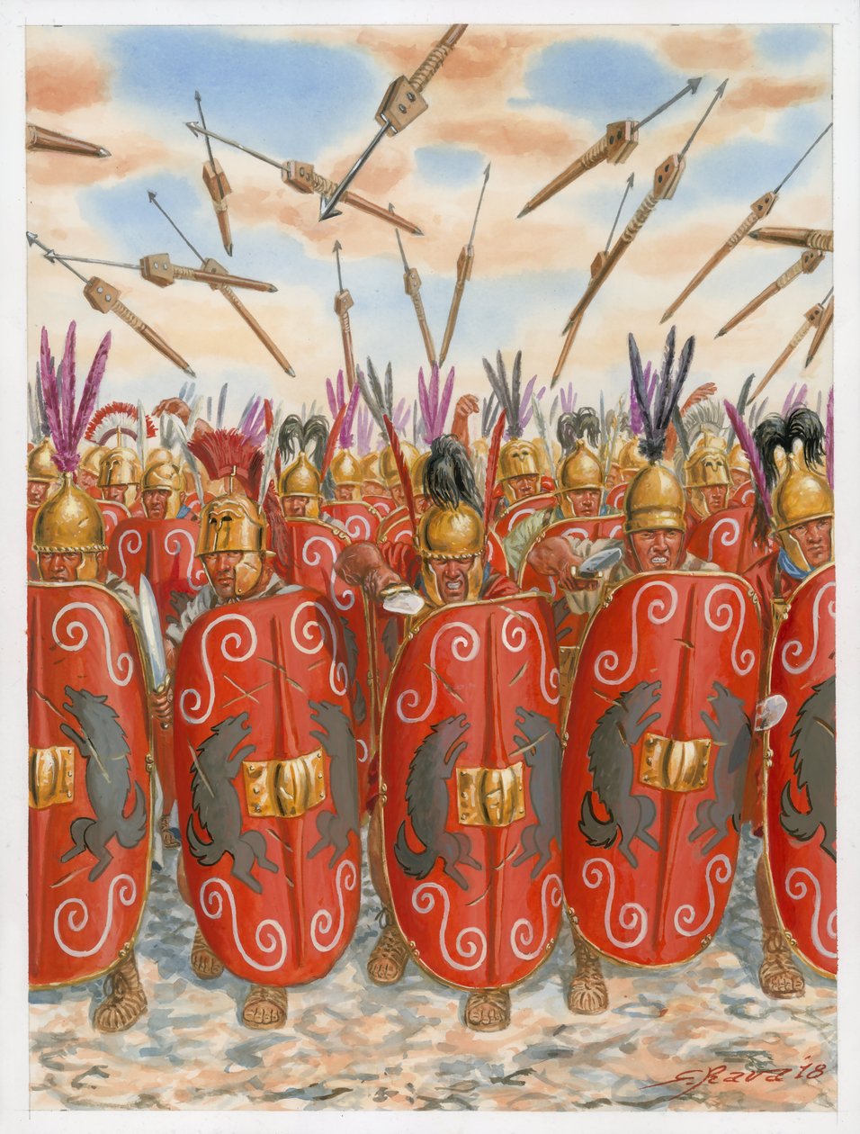 Legionari romani repubblicani in battaglia da Giuseppe Rava