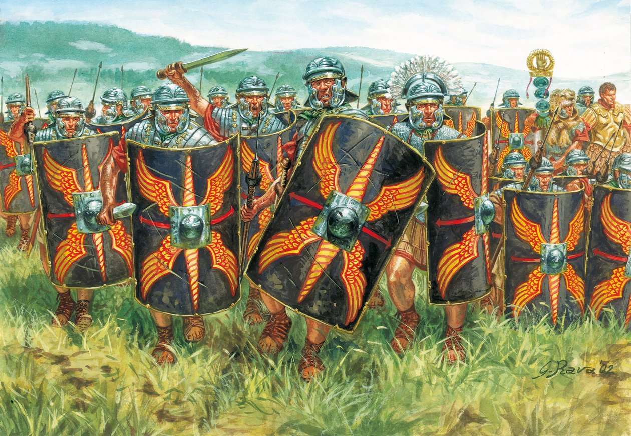 Antichità romana: un gruppo di legionari romani da Giuseppe Rava