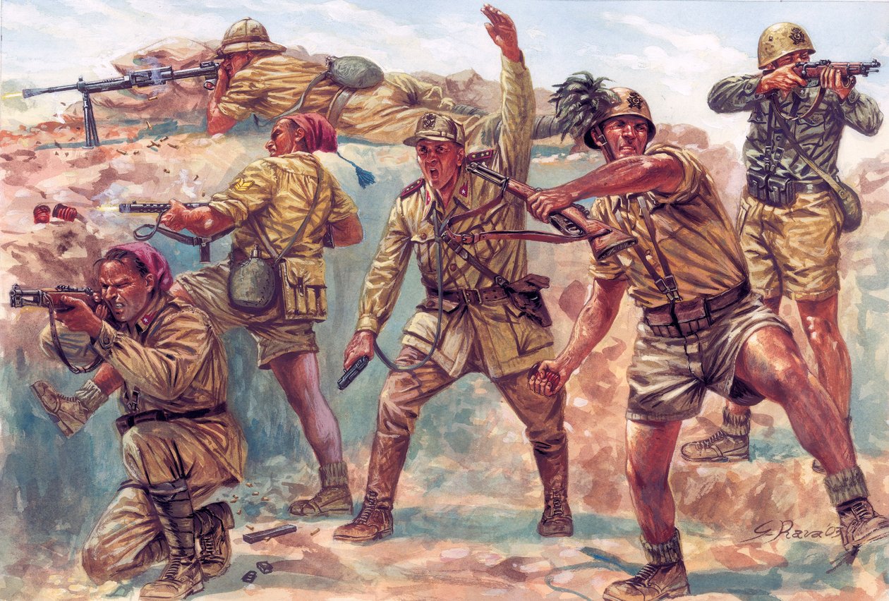 Seconda Guerra Mondiale: bersaglieri italiani in Libia durante l