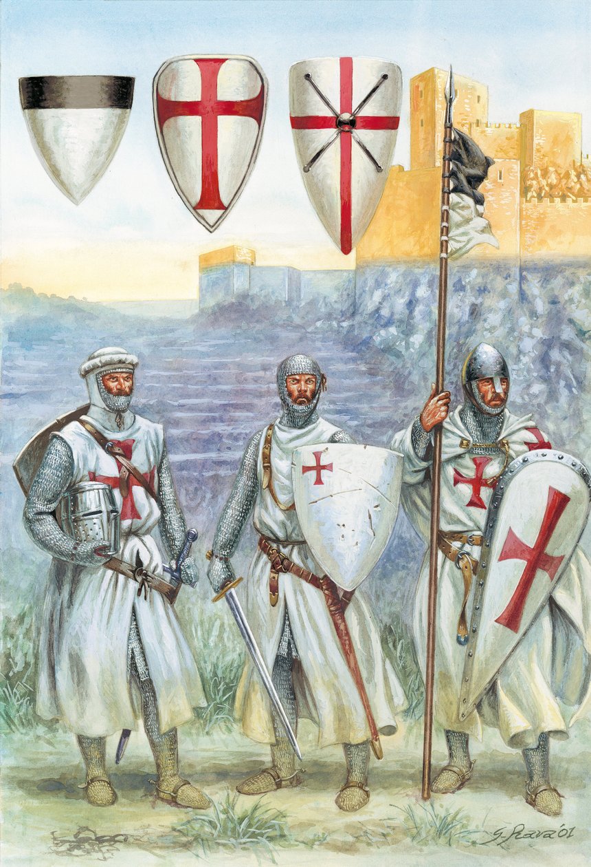 Cavalieri Templari (Illustrazione) da Giuseppe Rava